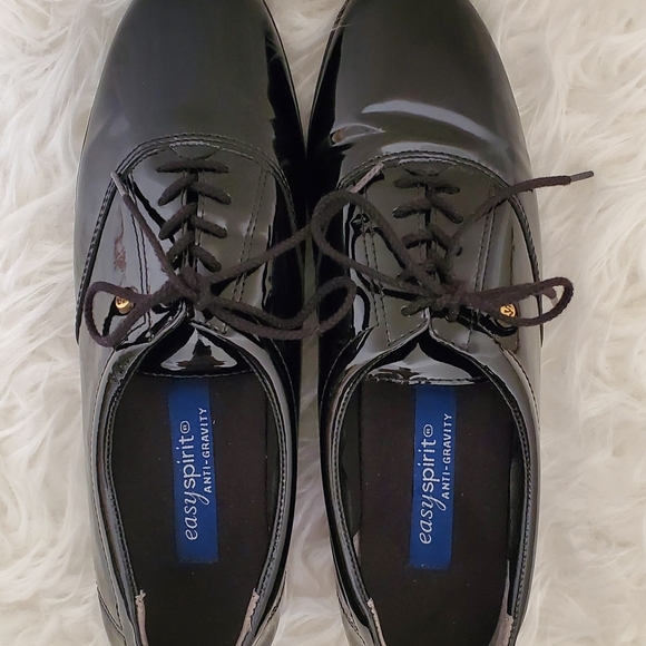EASY SPIRIT Motion Anti-Gravity Black Patent Tie Oxfords - Picture 3 of 7